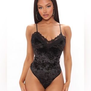 Bodysuit, Black Velvet, size L